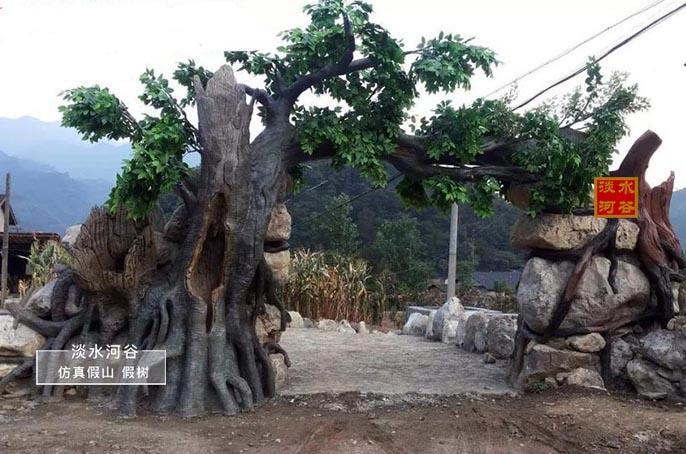 十渡仿真樹(shù)大門設(shè)計(jì)湛工藝美