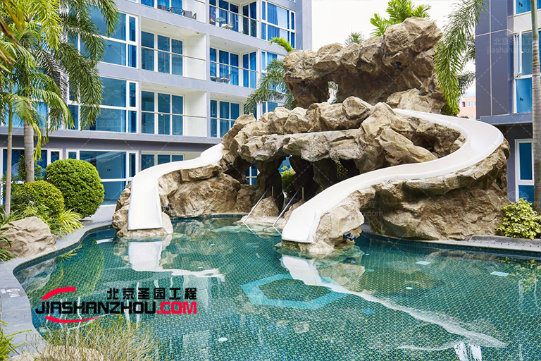 承接江蘇省大豐市青嵐生態(tài)園塑石假山TCP水池景觀制作工程