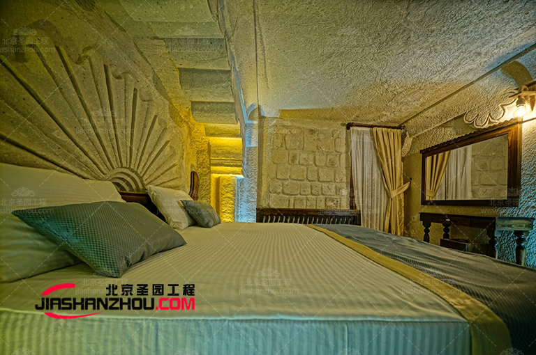 仿真窯洞酒店內(nèi)裝非常適合追求自由奔放和藝術(shù)美感的你