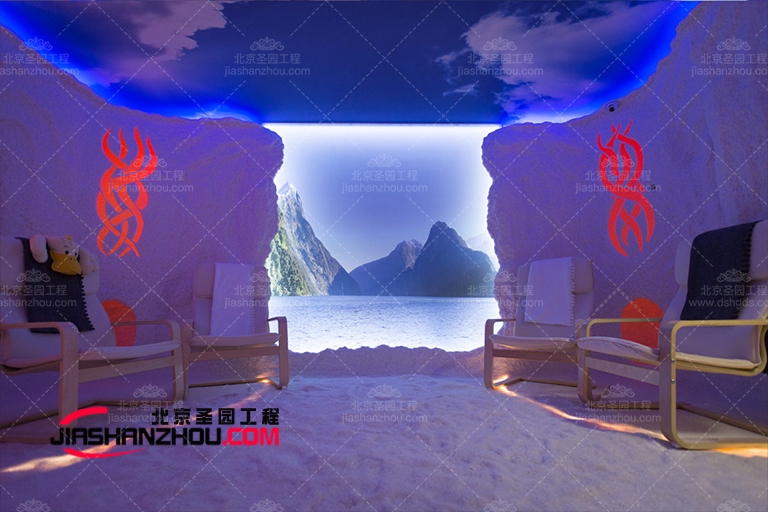 鹽洞汗蒸鹽療房使用暖色調(diào)來(lái)實(shí)現(xiàn)現(xiàn)代亞洲f 格