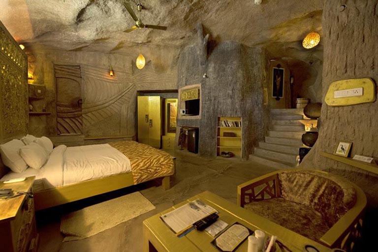 讓人驚嘆的人造水泥仿真窯洞酒店設(shè)計裝飾案例細節(jié)