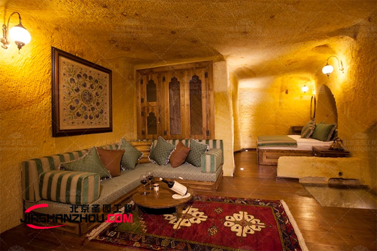 為現(xiàn)代仿古巖洞主題酒店室內(nèi)添點(diǎn)不一樣的裝飾