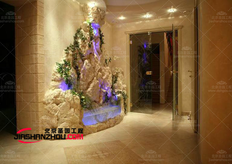 2022廠家于江蘇宿遷德室內(nèi)RGC塑石假山景觀工程完工