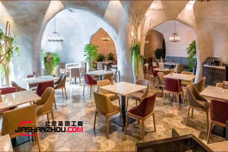 這個畫廊展示了美麗的正式現(xiàn)代仿天然鹽洞酒店餐廳創(chuàng)意