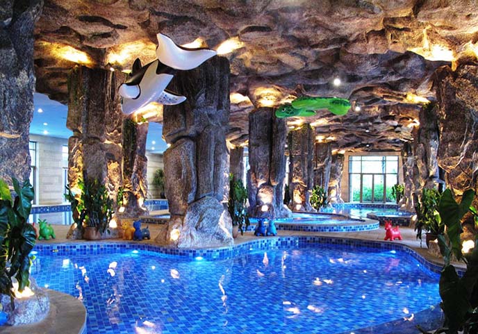 美和北京廠家專業(yè)承接溫泉花園造景水泥假山溫泉池