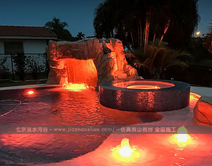 重慶溫泉景觀造型水泥假山溫泉池