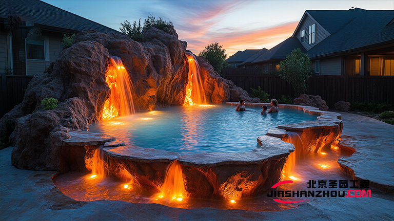 杭州水泥假山造景與植物裝飾和諧布局 帶來不一樣效果