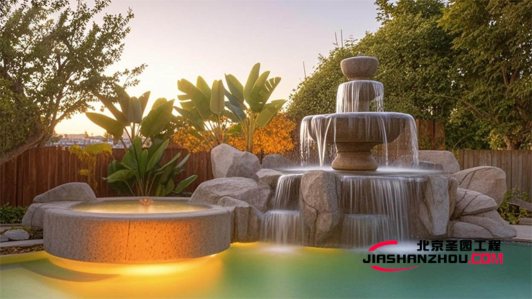 北京景區(qū)仿真假山水池制作 特別的魚池景觀案例展現(xiàn)效果圖片