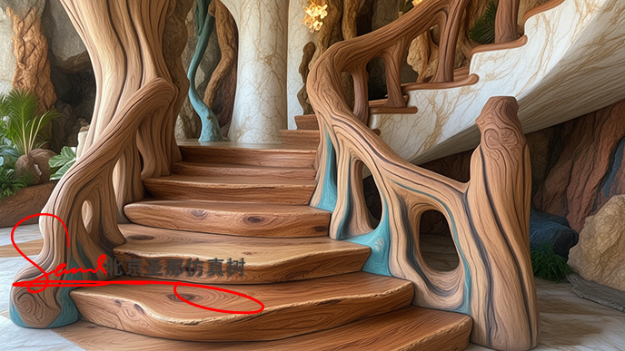 水泥仿木臺(tái)階