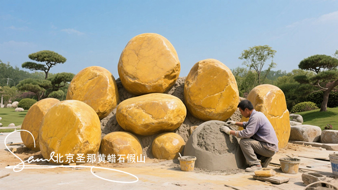 黃蠟石假山.jpeg 黃蠟石假山