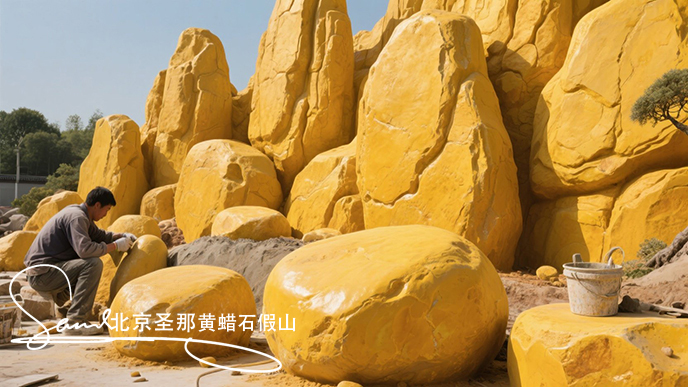 黃蠟石假山.jpg 黃蠟石假山