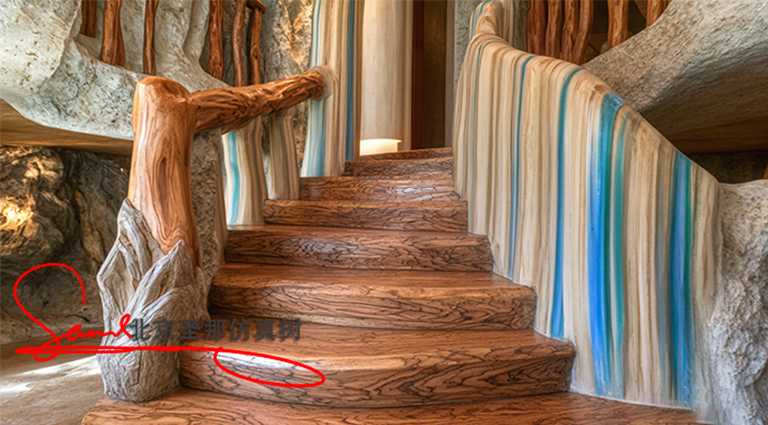 水泥仿木樓梯